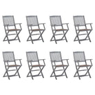 Massief acaciahout tuinstoelen met kussens voor tuin en terras - Taupe / 8 - Tuinstoelen