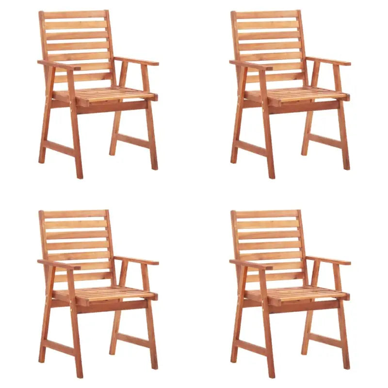 Massief acaciahout tuinstoelen set met kussens voor buiten eten - Tuinstoelen