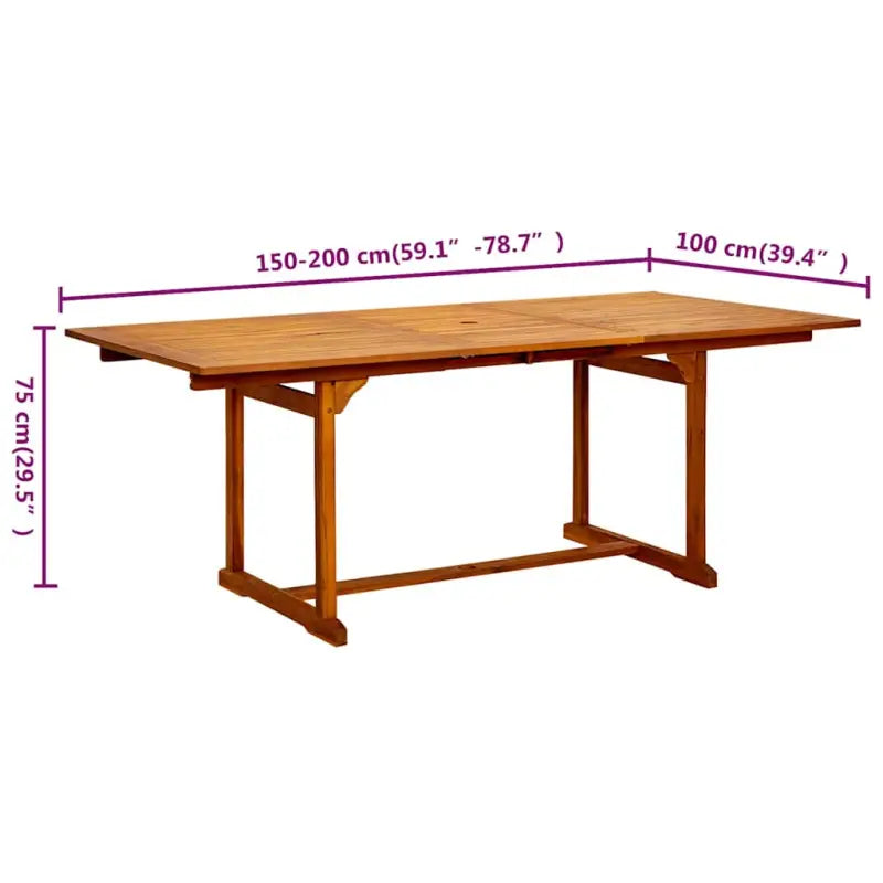 Massief acaciahout tuintafel met rustieke charme voor tuin of terras - Tuintafels