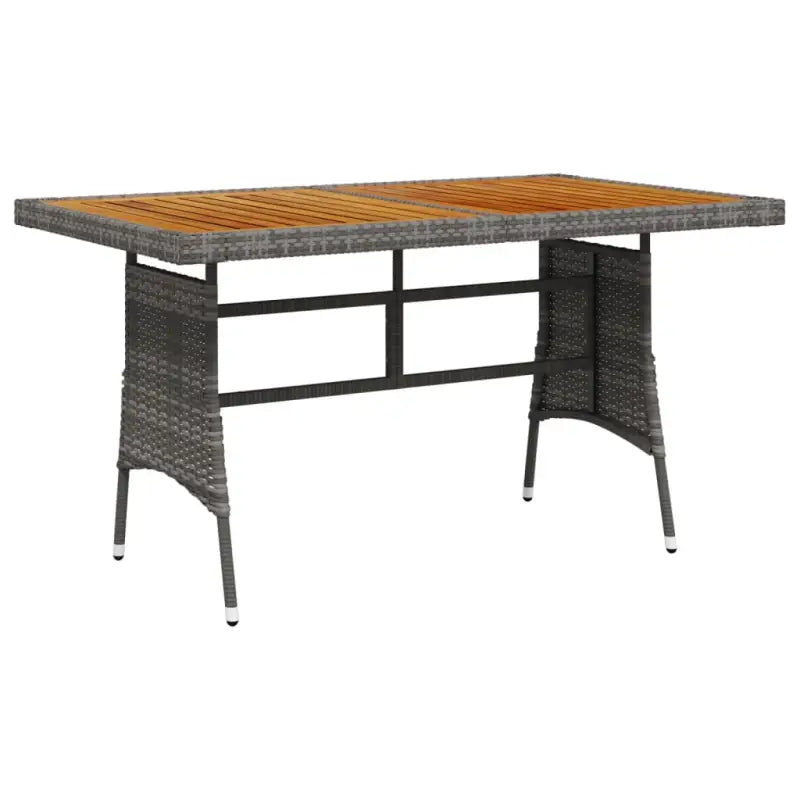 Massief acaciahout tuintafel voor een stijlvolle buiten eethoek - Grijs / 130 x 70 x 72 cm / 1 - Tuintafels