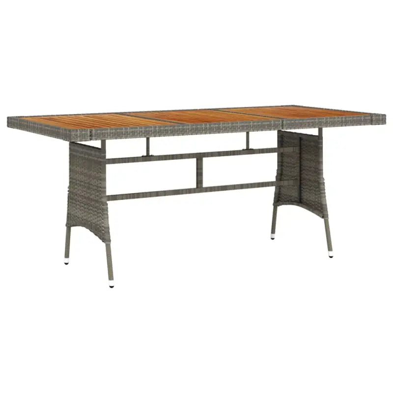 Massief acaciahout tuintafel voor een stijlvolle buiten eethoek - Grijs / 160 x 70 x 72 cm / 1 - Tuintafels