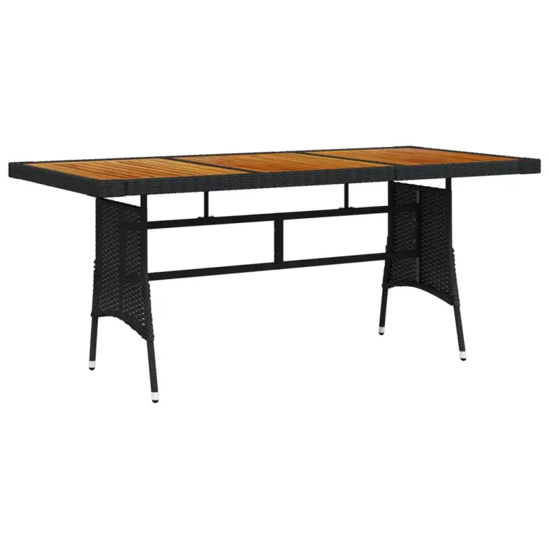 Massief acaciahout tuintafel voor een stijlvolle buiten eethoek - Zwart / 160 x 70 x 72 cm / 1 - Tuintafels