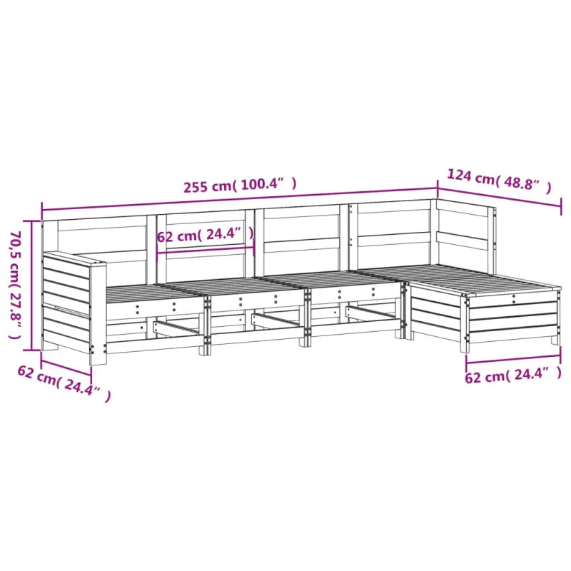 Massief Douglas Loungeset voor in de tuin van Vurenhout - Tuinsets