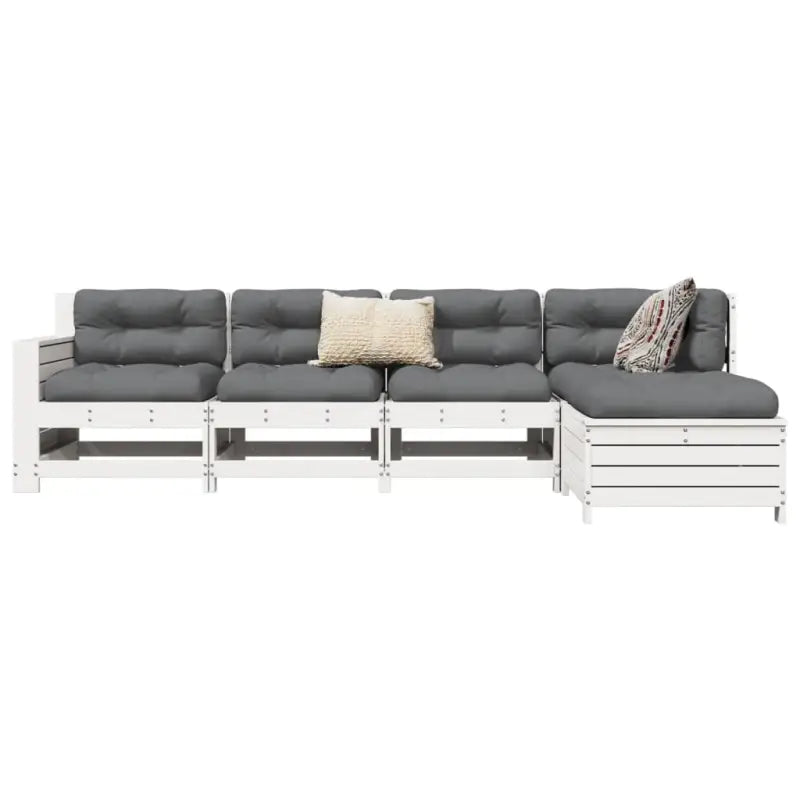 Massief Douglas Loungeset voor in de tuin van Vurenhout - Wit grenenhout - Tuinsets