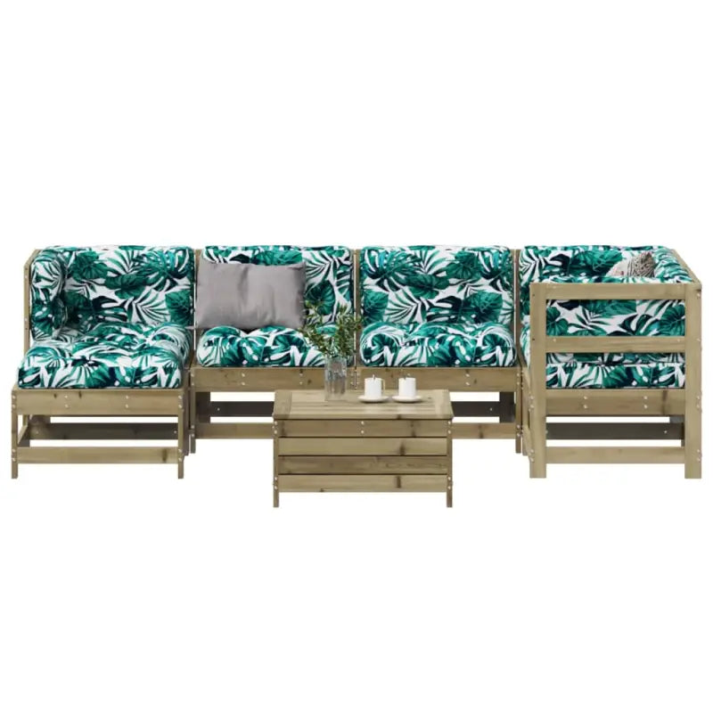 Massief Douglashout loungeset met gelat ontwerp voor in de tuin - Naturel geïmpregneerd - Tuinsets