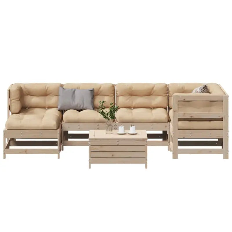 Massief Douglashout loungeset met gelat ontwerp voor in de tuin - Natuurlijk grenenhout - Tuinsets