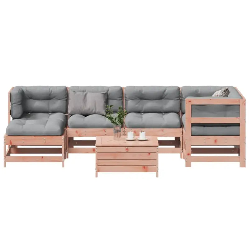Massief Douglashout loungeset met gelat ontwerp voor in de tuin - Natuurlijk douglashout - Tuinsets