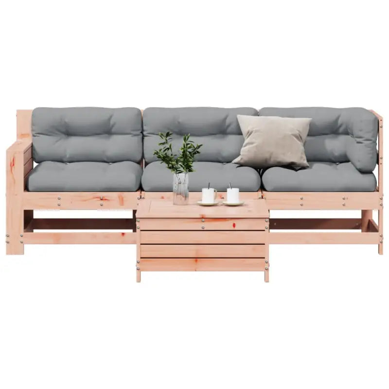 Massief Douglashout loungeset met modulair ontwerp voor in de tuin - Natuurlijk douglashout - Tuinsets
