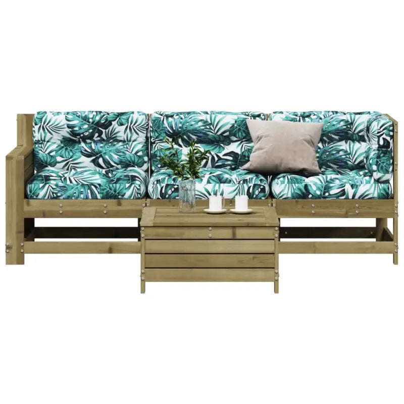 Massief Douglashout loungeset met modulair ontwerp voor in de tuin - Naturel geïmpregneerd - Tuinsets