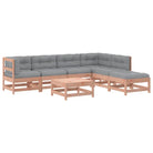 Massief Douglashout loungeset met voetenbank en salontafel voor de tuin - Tuinsets