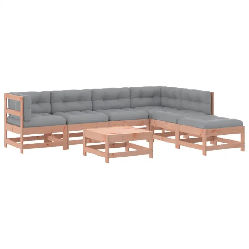 Massief Douglashout loungeset met voetenbank en salontafel voor de tuin - Tuinsets