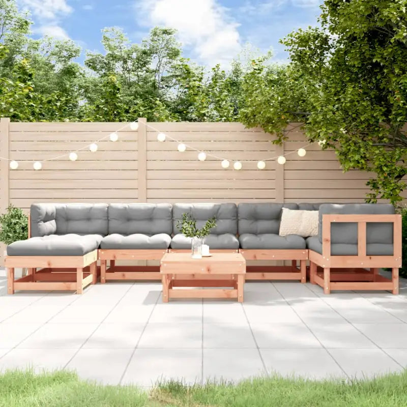 Massief Douglashout loungeset met voetenbank en salontafel voor in de tuin - Natuurlijk douglashout - Tuinsets