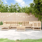 Massief Douglashout Loungeset met voetenbank en salontafel voor tuin - Natuurlijk grenenhout - Tuinsets