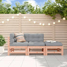 Massief Douglashout Tuin Lounge Set met Zachte Kussens - Natuurlijk douglashout - Tuinsets