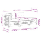 Massief Douglashout Tuin Lounge Set met Zachte Kussens - Tuinsets
