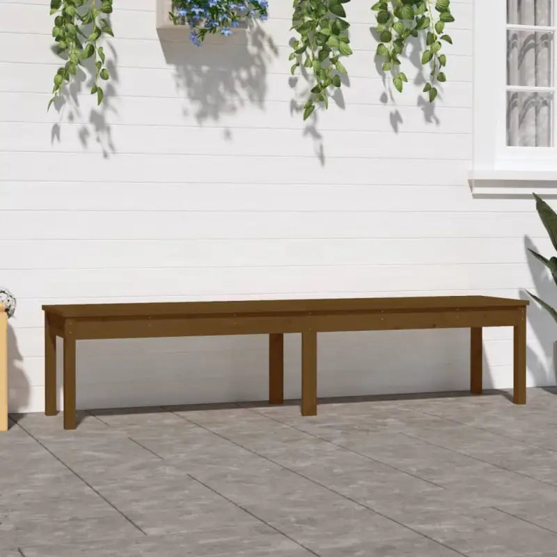 Massief Douglashout Tuinbank met Gelat ontwerp voor buitengebruik - Honingbruin grenenhout / 203.5 x 44 x 45 cm / 1