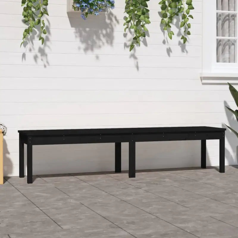 Massief Douglashout Tuinbank met Gelat ontwerp voor buitengebruik - Zwart grenenhout / 203.5 x 44 x 45 cm / 1