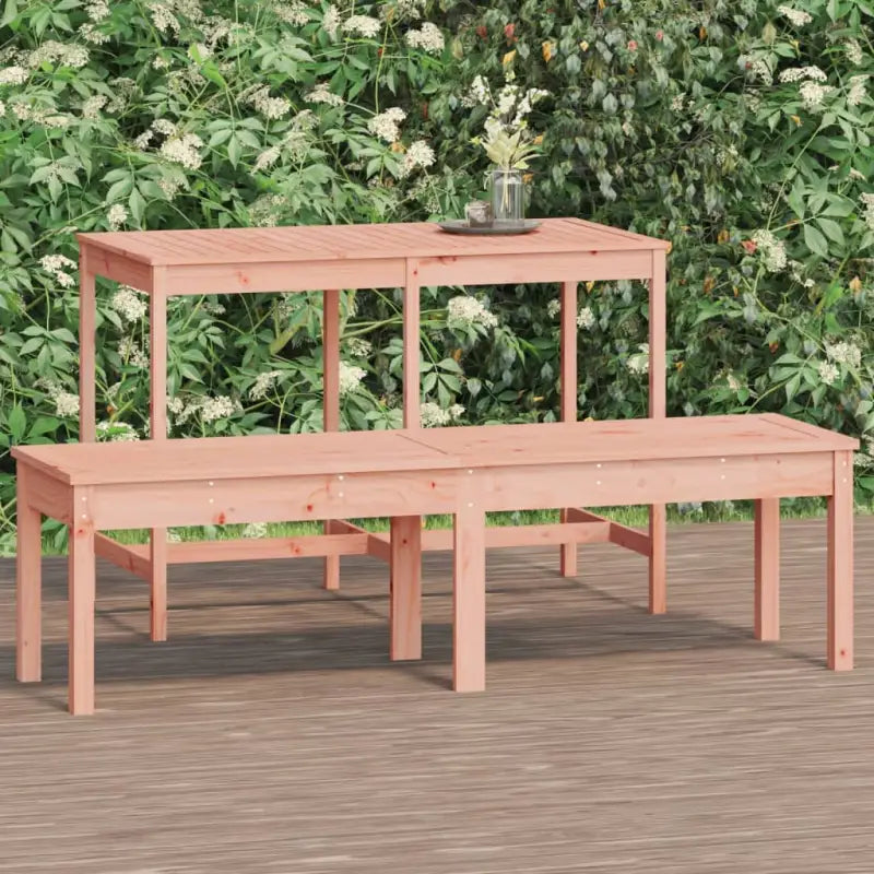 Massief Douglashout Tuinbank met Gelat ontwerp voor buitengebruik - Natuurlijk douglashout / 159.5 x 44 x 45 cm / 1
