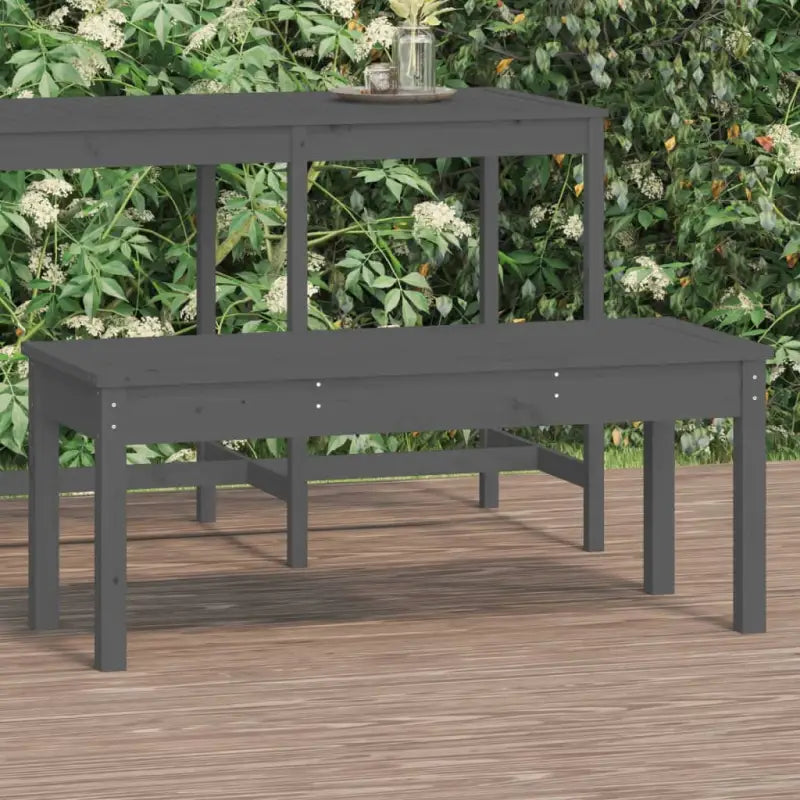 Massief Douglashout Tuinbank met Gelat ontwerp voor buitengebruik - Grijs grenenhout / 109 x 44 x 45 cm / 1 - Tuinbanken