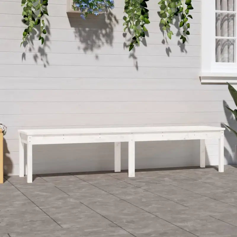 Massief Douglashout Tuinbank met Gelat ontwerp voor buitengebruik - Wit grenenhout / 203.5 x 44 x 45 cm / 1 - Tuinbanken