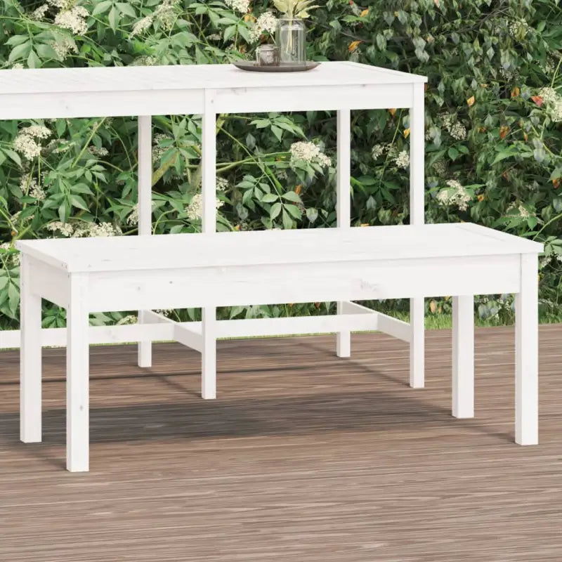 Massief Douglashout Tuinbank met Gelat ontwerp voor buitengebruik - Wit grenenhout / 109 x 44 x 45 cm / 1 - Tuinbanken