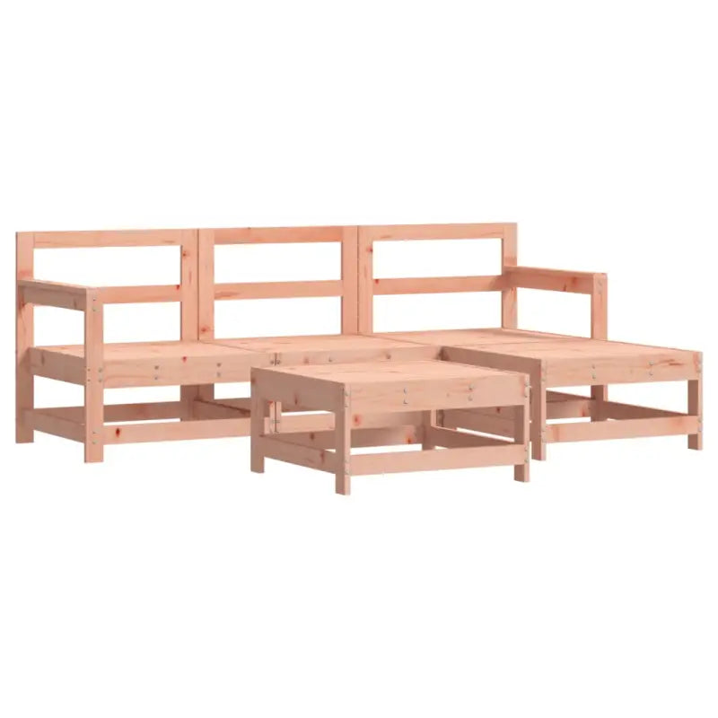 Massief Douglashout Tuinloungeset met voetenbank en salontafel - Tuinsets