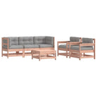 Massief Douglashout tuinset met houten loungeset en zachte kussens - Tuinsets