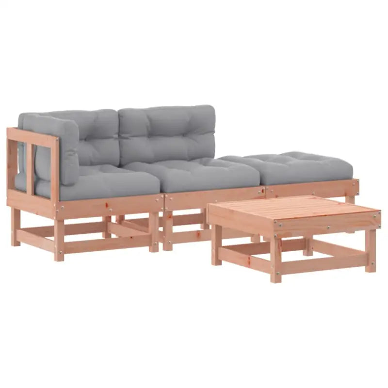 Massief Douglashout tuinset met loungeset en voetenbank of salontafel - Tuinsets