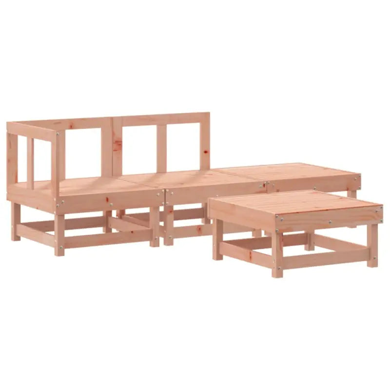 Massief Douglashout tuinset met loungeset en voetenbank of salontafel - Tuinsets