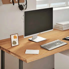 Massief eikenhouten bureaublad voor een natuurlijke sfeer in huis - 180 x 80 x 4 cm - Onderdelen en accessoires