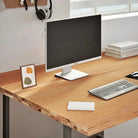Massief eikenhouten bureaublad voor een natuurlijke sfeer in huis - 220 x 120 x 4 cm - Onderdelen en accessoires