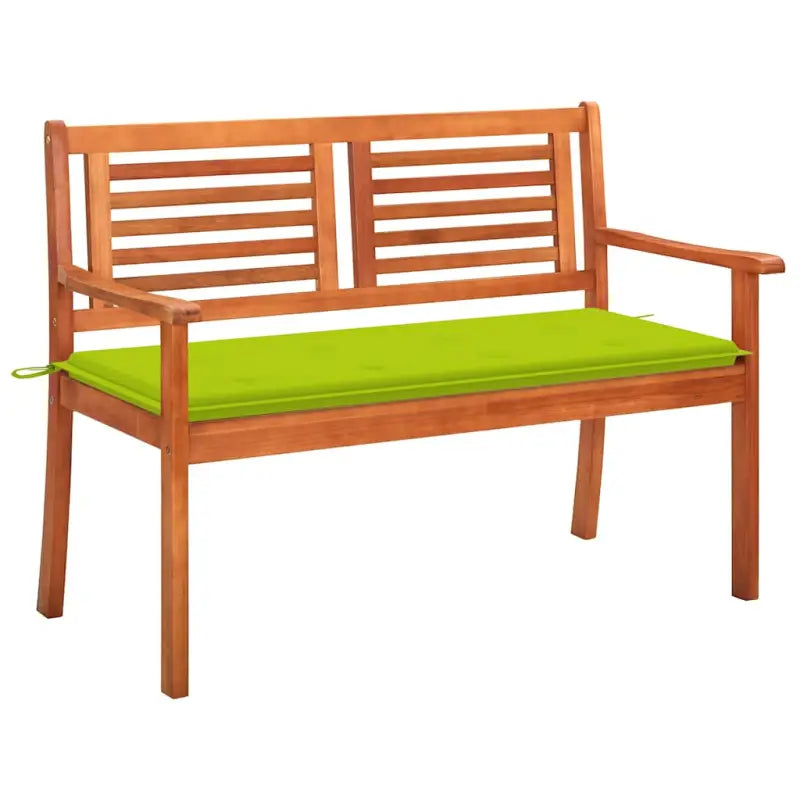 Massief Eucalyptushout Tuinbank met Kussen voor Buitenruimte - Heldergroen / 120 cm / 1 - Tuinbanken