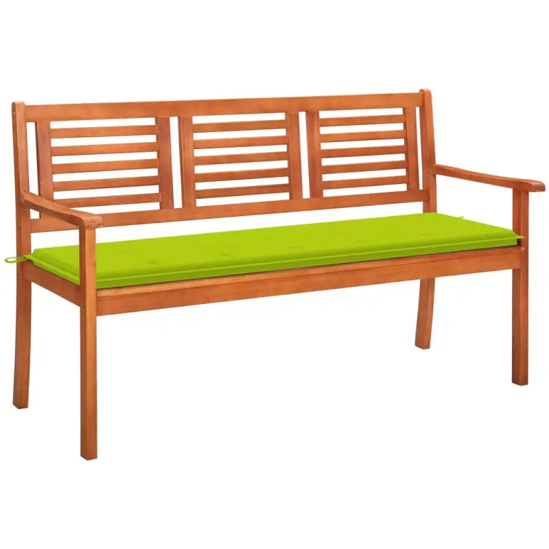 Massief Eucalyptushout Tuinbank met Kussen voor Buitenruimte - Heldergroen / 150 cm / 1 - Tuinbanken