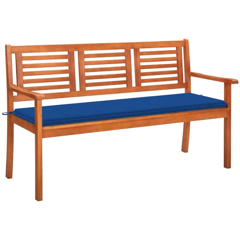 Massief Eucalyptushout Tuinbank met Kussen voor Buitenruimte - koningsblauw / 150 cm / 1 - Tuinbanken