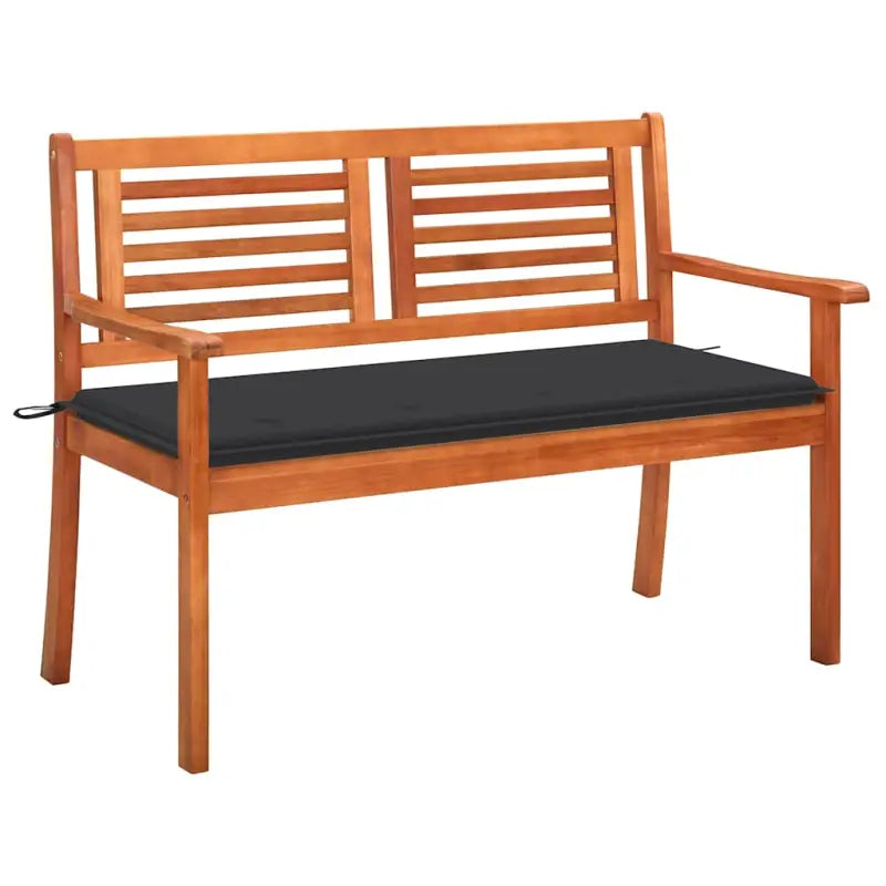 Massief Eucalyptushout Tuinbank met Kussen voor Buitenruimte - Antraciet / 120 cm / 1 - Tuinbanken