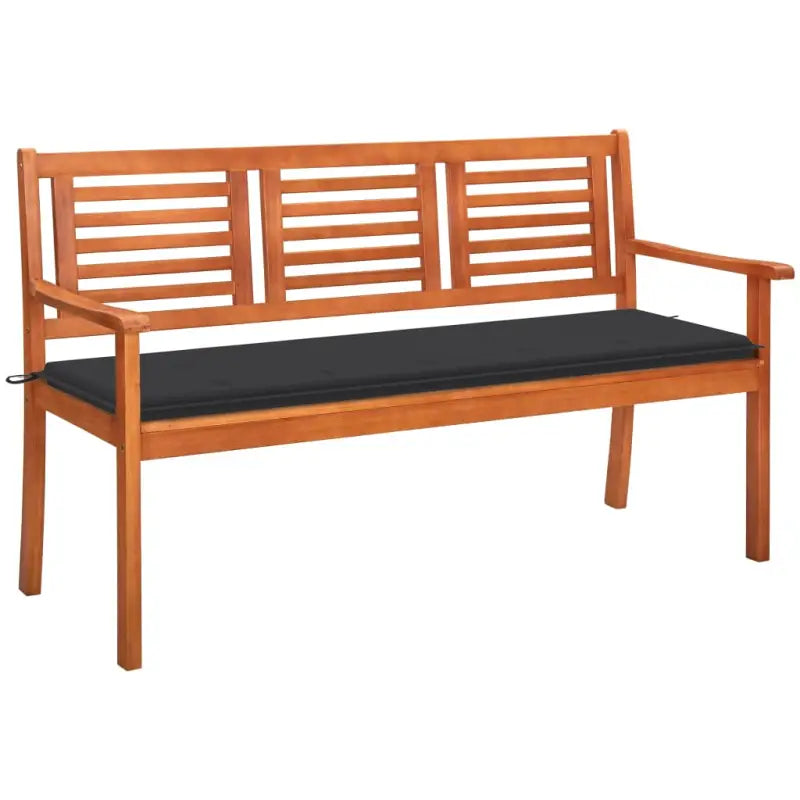 Massief Eucalyptushout Tuinbank met Kussen voor Buitenruimte - Antraciet / 150 cm / 1 - Tuinbanken