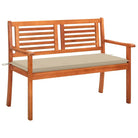 Massief Eucalyptushout Tuinbank met Kussen voor Buitenruimte - Beige / 120 cm / 1 - Tuinbanken