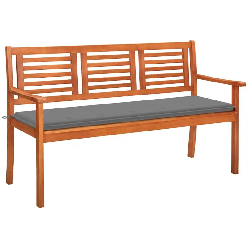 Massief Eucalyptushout Tuinbank met Kussen voor Buitenruimte - Grijs / 150 cm / 1 - Tuinbanken