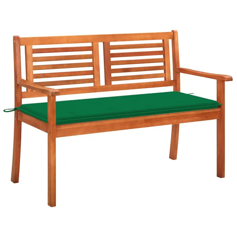 Massief Eucalyptushout Tuinbank met Kussen voor Buitenruimte - Groen / 120 cm / 1 - Tuinbanken