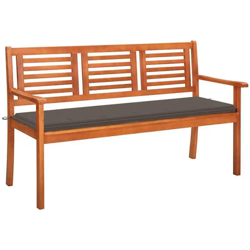 Massief Eucalyptushout Tuinbank met Kussen voor Buitenruimte - Taupe / 150 cm / 1 - Tuinbanken