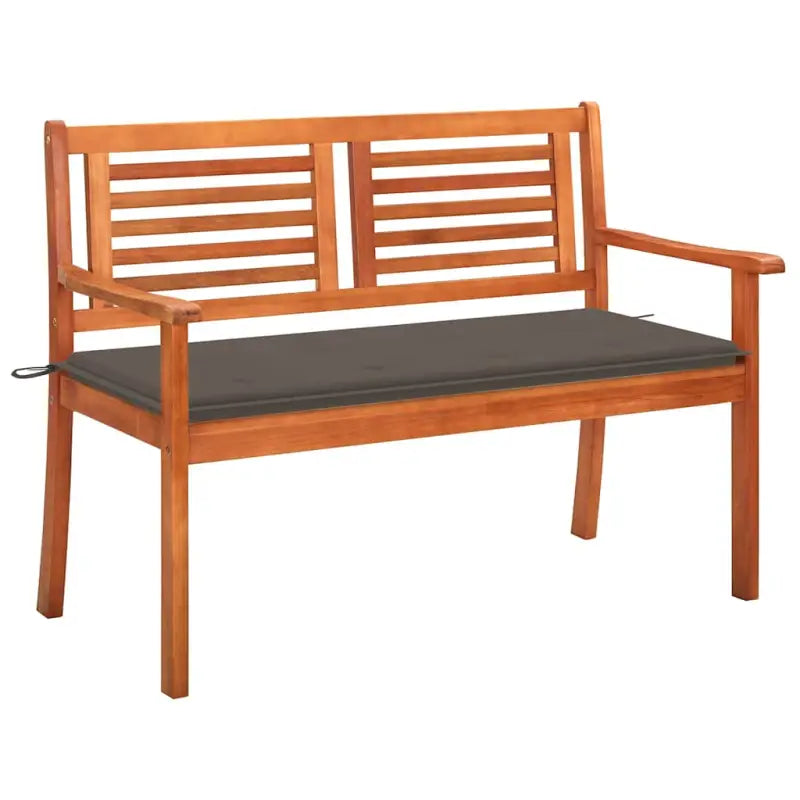 Massief Eucalyptushout Tuinbank met Kussen voor Buitenruimte - Taupe / 120 cm / 1 - Tuinbanken