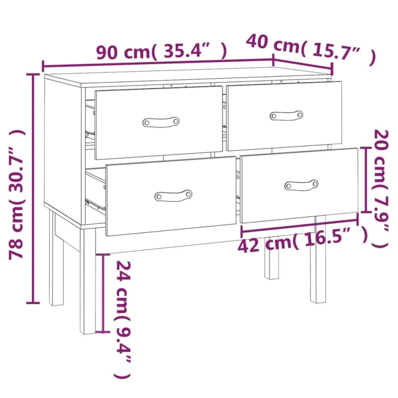 Massief Grenen Houten Wandkast voor Slaapkamer Woonkamer of Kantoor - Dressoirs & buffetkasten