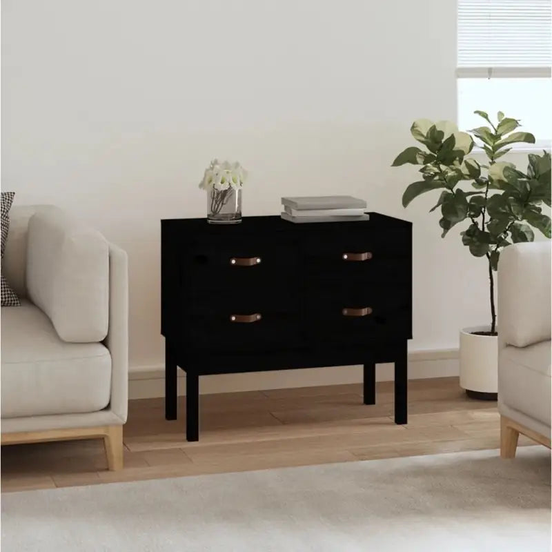Massief Grenen Houten Wandkast voor Slaapkamer Woonkamer of Kantoor - Zwart / 1 - Dressoirs & buffetkasten