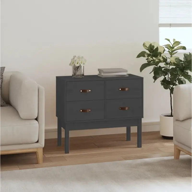 Massief Grenen Houten Wandkast voor Slaapkamer Woonkamer of Kantoor - Grijs / 1 - Dressoirs & buffetkasten