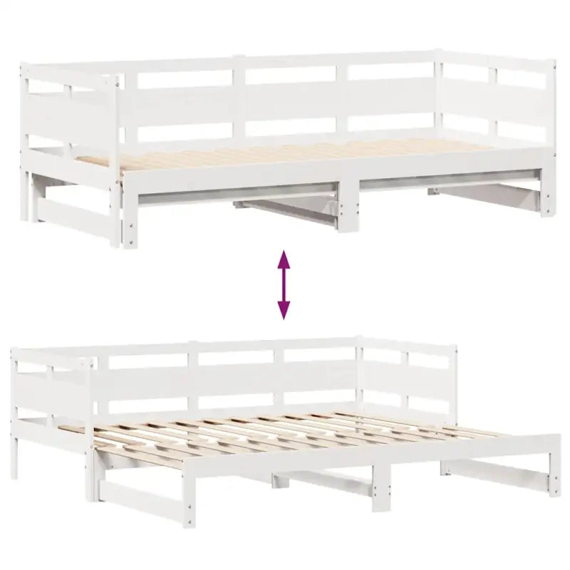 Massief Grenenhout 2-in-1 Slaapbank met Onderschuifbed - Bedden & bedframes