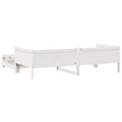 Massief Grenenhout 2-in-1 Slaapbank met Onderschuifbed - Wit / 80 x 200 cm - Bedden & bedframes