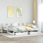Massief Grenenhout Bedden en Bedframes 2-in-1 Slaapbank met Onderbed - Wit / 90 x 190 cm - Bedden & bedframes