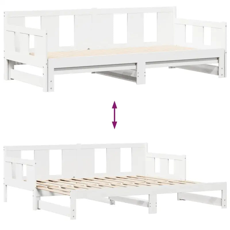 Massief Grenenhout Bedden en Bedframes 2-in-1 Slaapbank met Onderbed - Bedden & bedframes