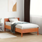Massief Grenenhout Bedframe met multiplex lattenbodem voor uitstekende ondersteuning - Bruin / 90 x 200 cm - Bedden &