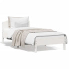 Massief Grenenhout Bedframe met multiplex lattenbodem en uitstekende ondersteuning - Wit / 100 x 200 cm - Bedden &